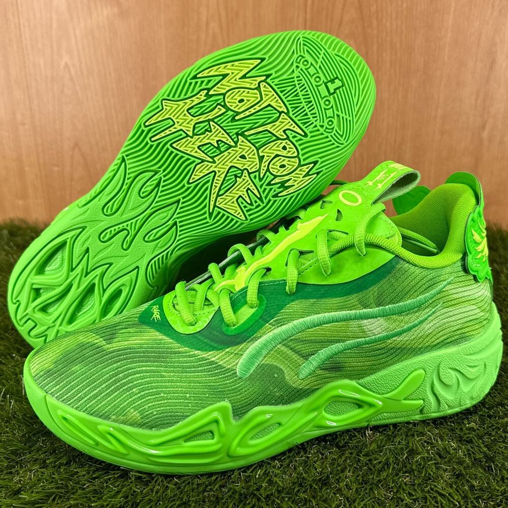 Puma LaMelo Ball MB.04 Lo Team Green Glare Basketball Shoes 312174-04 Mens Sz 10